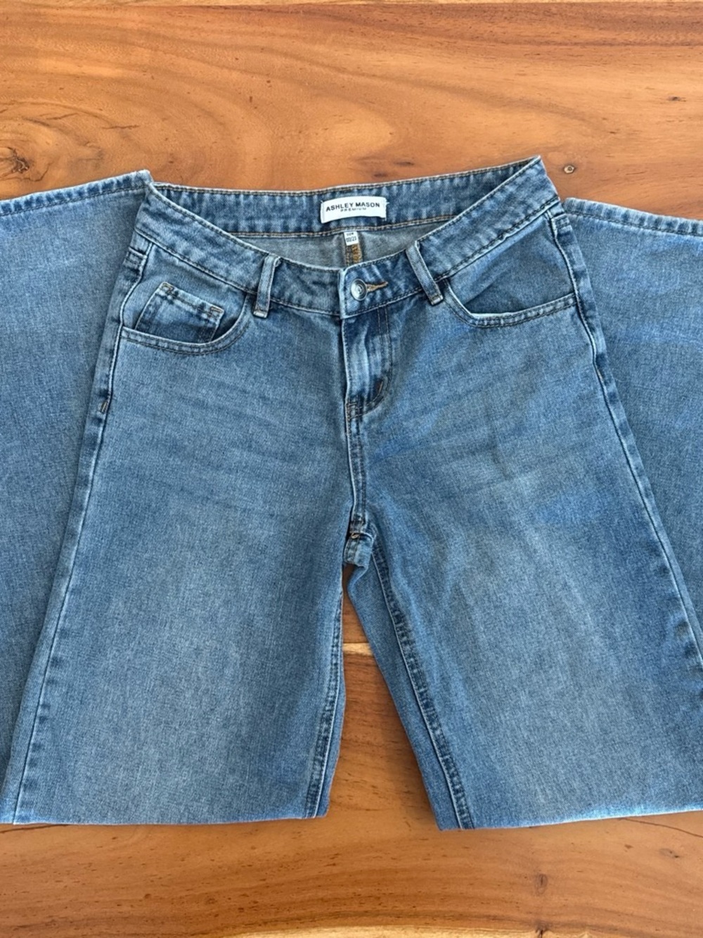 Ashley Mason Light Blue Wide-Leg Denim Jeans